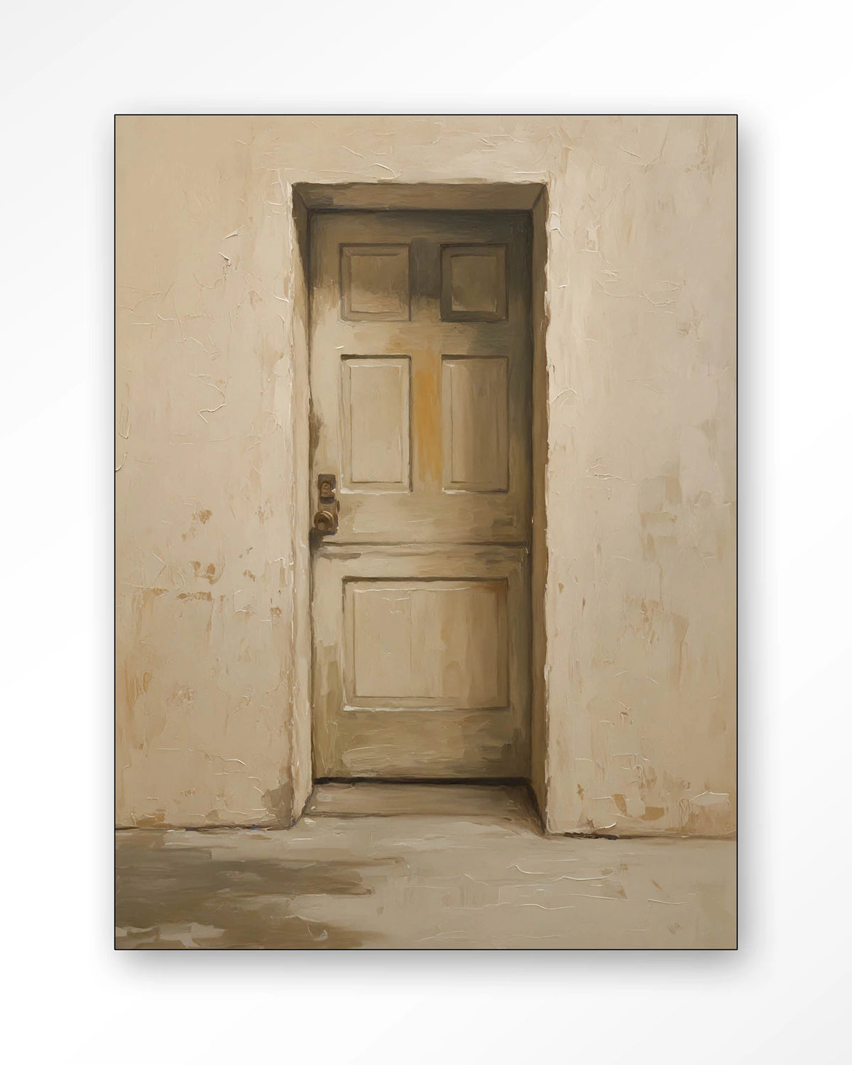 Beige Door – beige deur in muur – Wandkleed – Frame – zwart