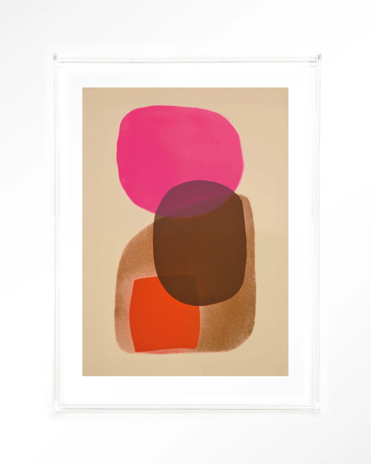 Rosy Echo – abstract in roze en oranje – Art print – Acryl doorzichtig