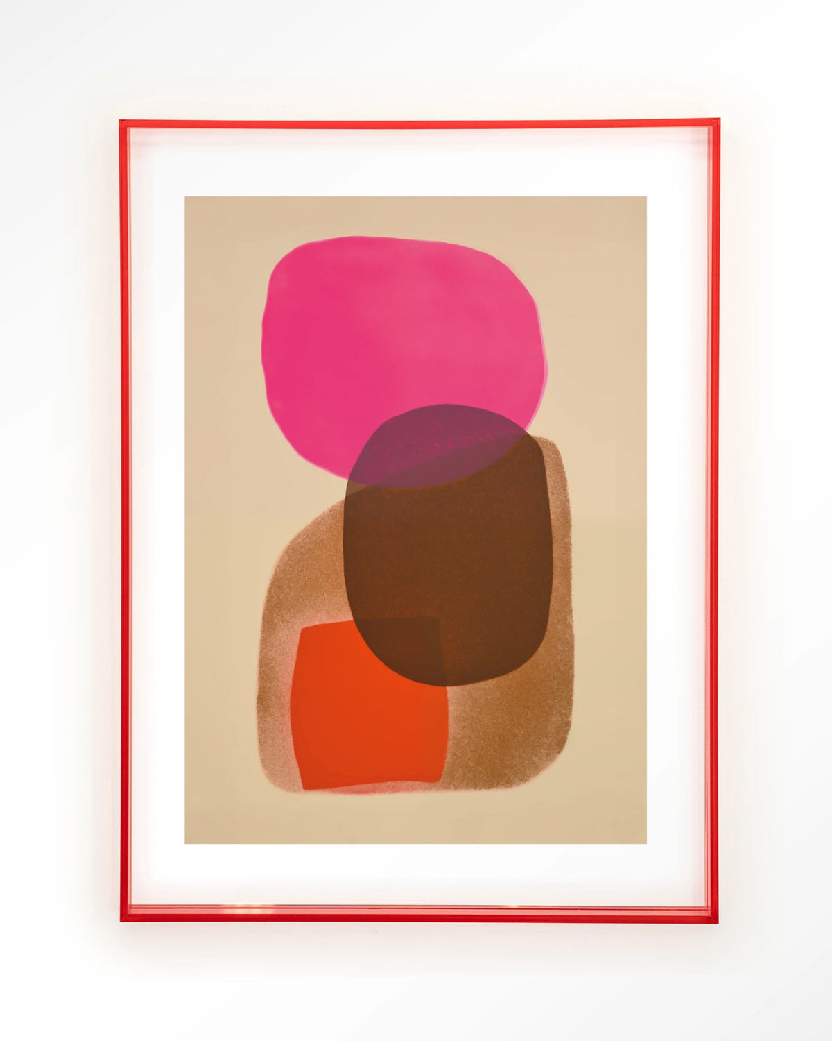 Rosy Echo – abstract in roze en oranje – Art print – Acryl roze
