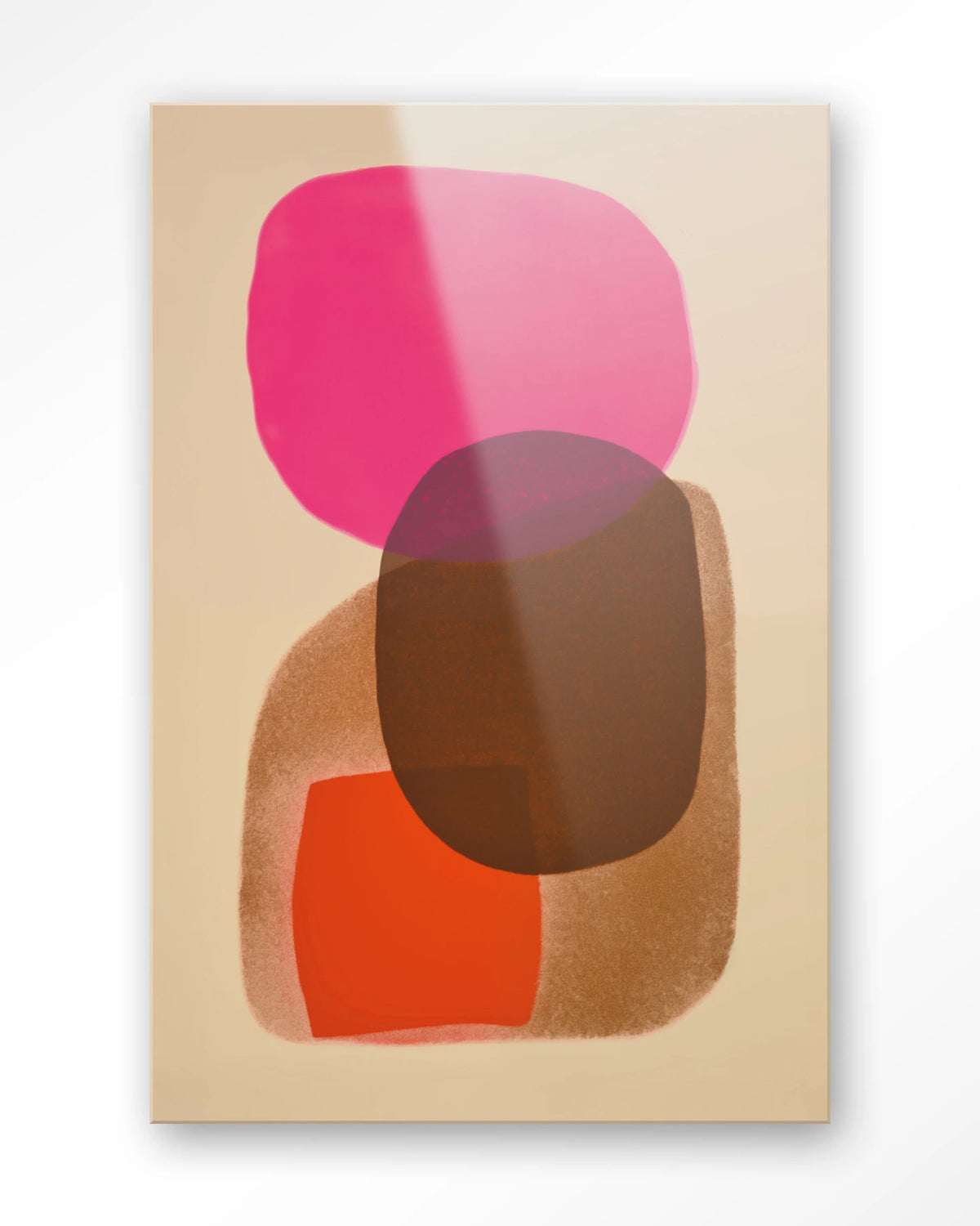 Rosy Echo – abstract in roze en oranje – Glas – Blinde montage
