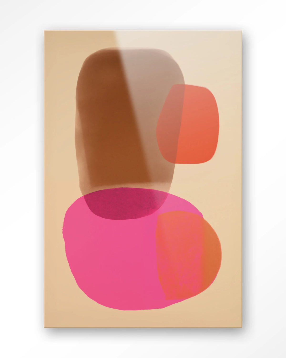 Soft Collusion – abstract in roze en oranje – Glas – Blinde montage