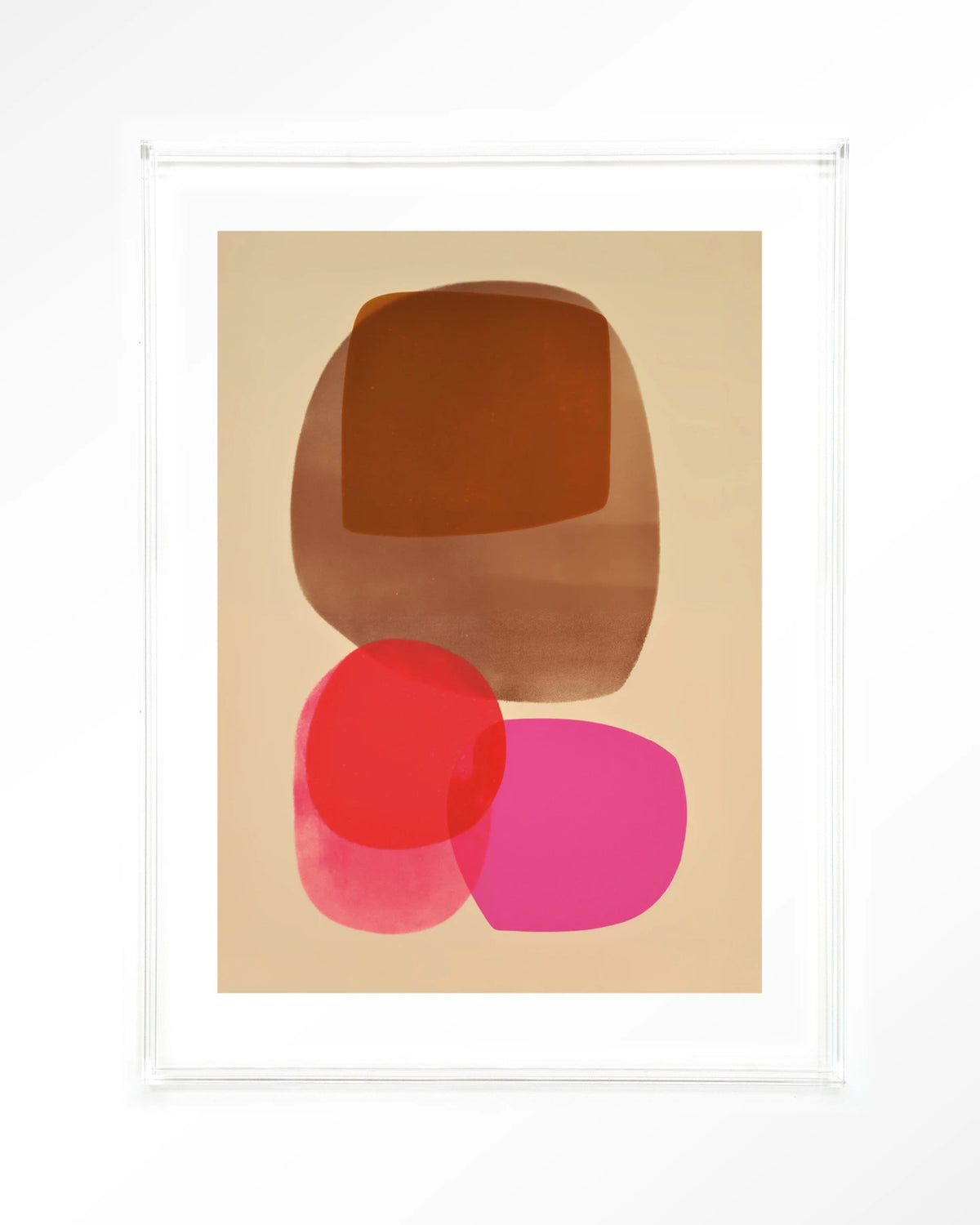 Warm Haze – abstract in roze en bruin – Art print – Acryl doorzichtig