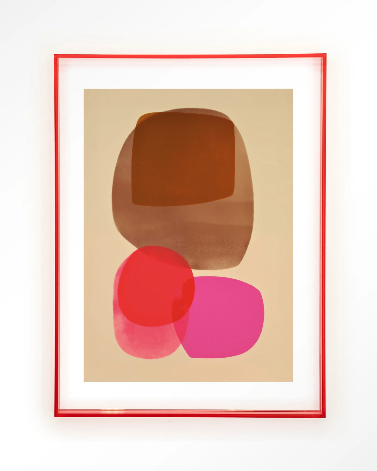 Warm Haze – abstract in roze en bruin – Art print – Acryl roze