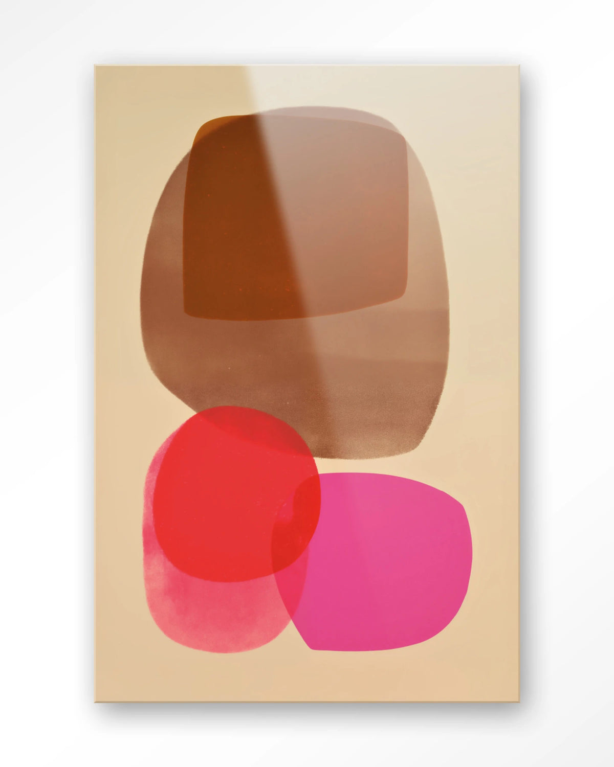 Warm Haze – abstract in roze en bruin – Glas – Blinde montage