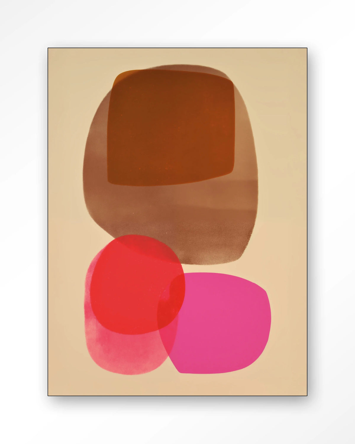 Warm Haze – abstract in roze en bruin – Wandkleed – Frame – zwart
