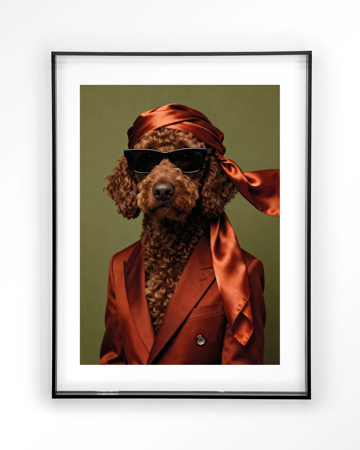 Guus – hond met zonnebril – Art print – Acryl zwart