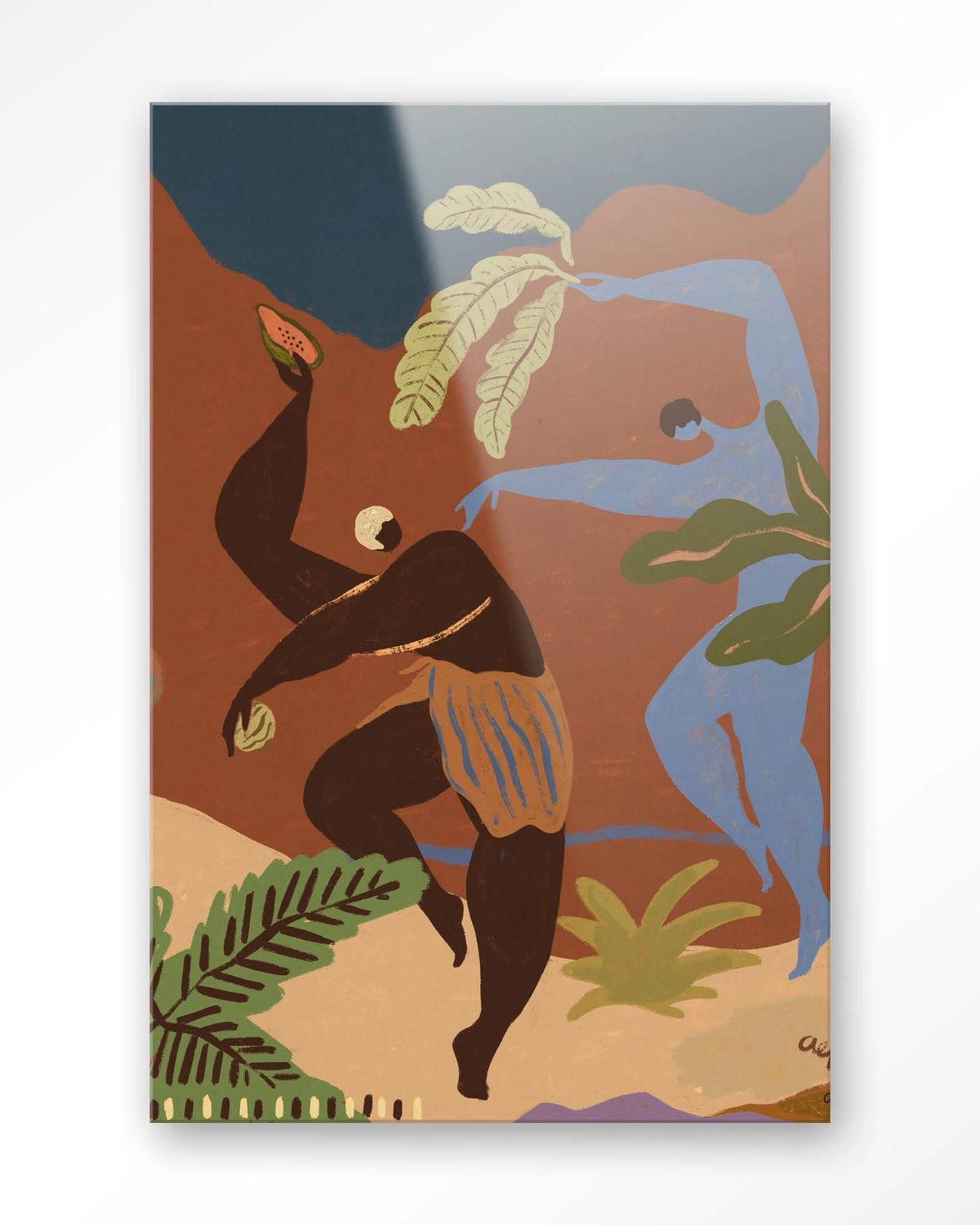 Wild Rhythm – dansende figuren in aardetinten – Glas – Blinde montage