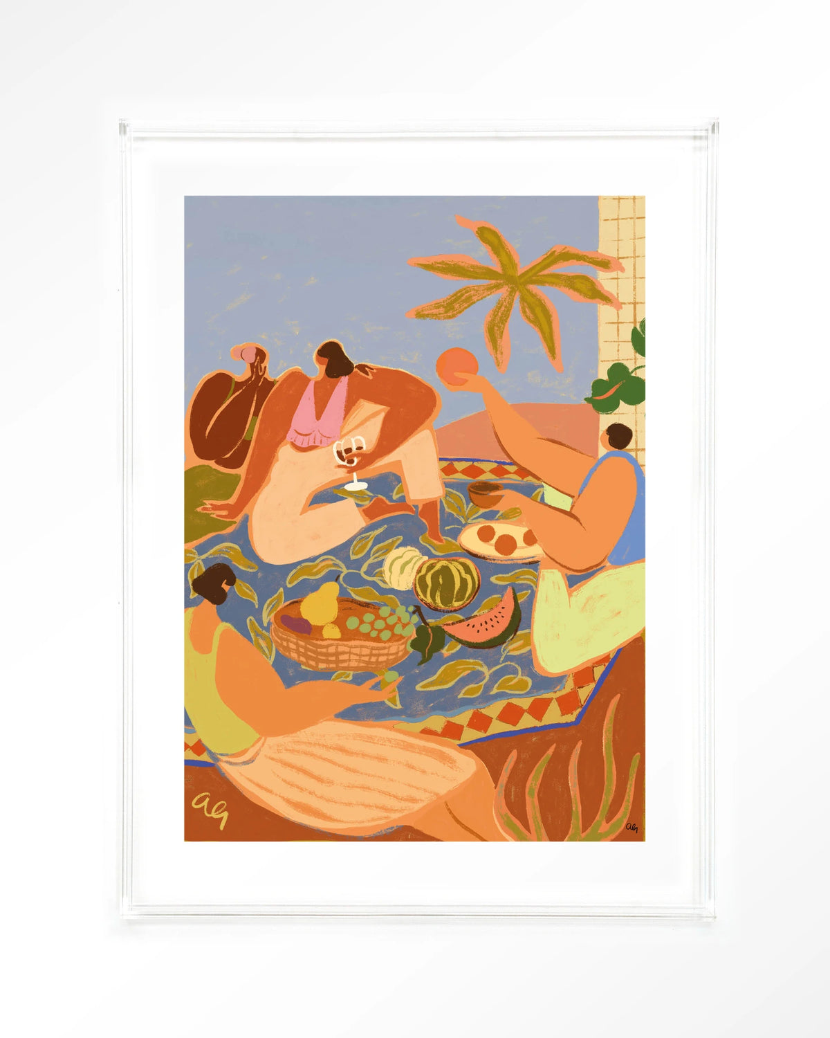 Summer Picnic – zomerse picknick met fruit – Art print – Acryl doorzichtig