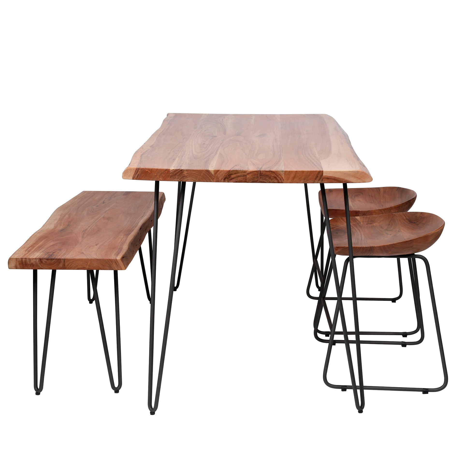 Eettafel Edge 130Cm Massief Acacia