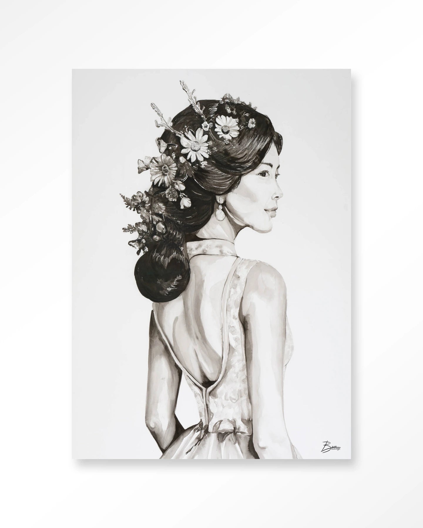 Lady With Blossom – Wandkleed