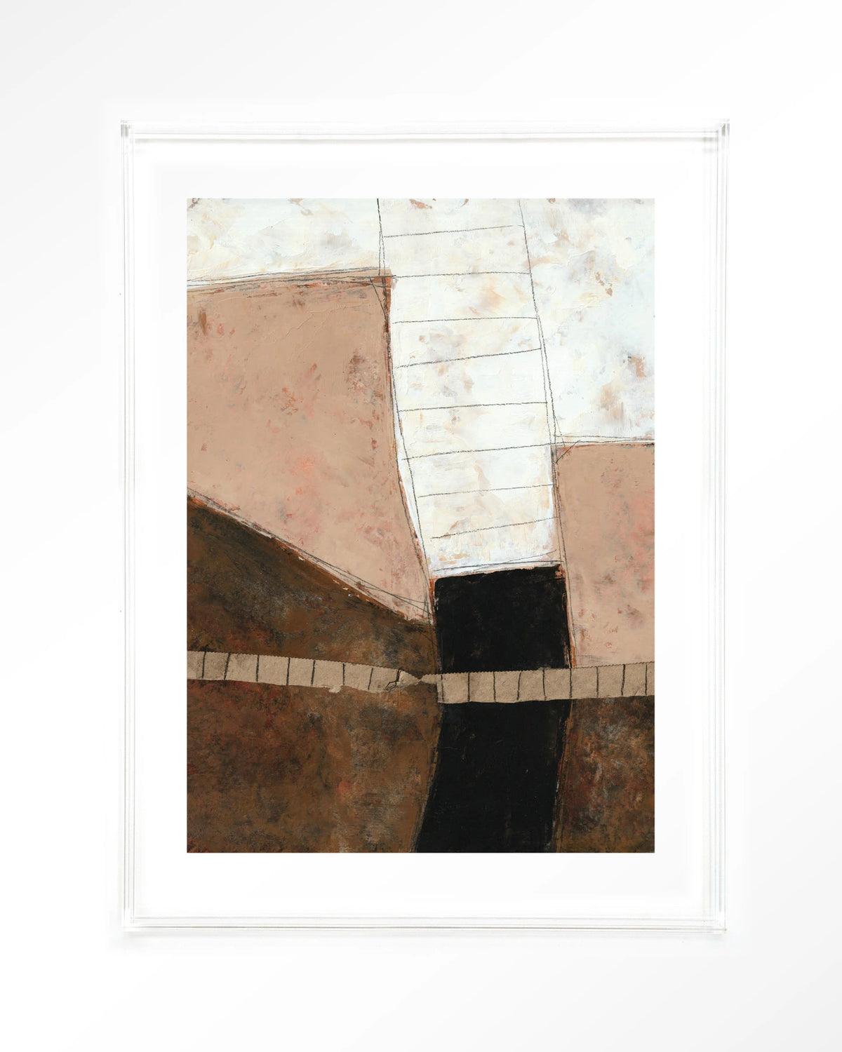 Abstract 9 – abstract in roze en bruin – Art print – Acryl doorzichtig