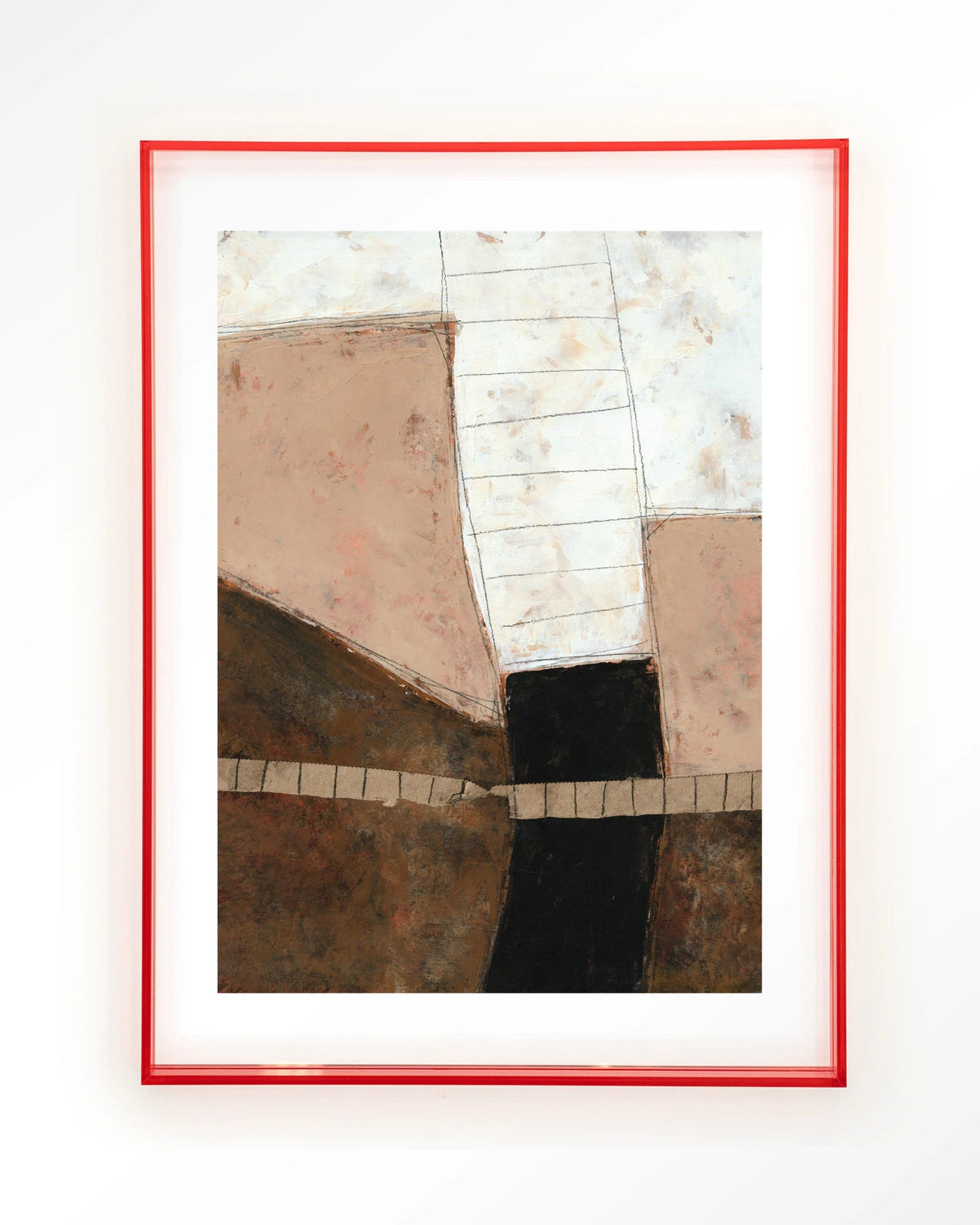 Abstract 9 – abstract in roze en bruin – Art print – Acryl roze