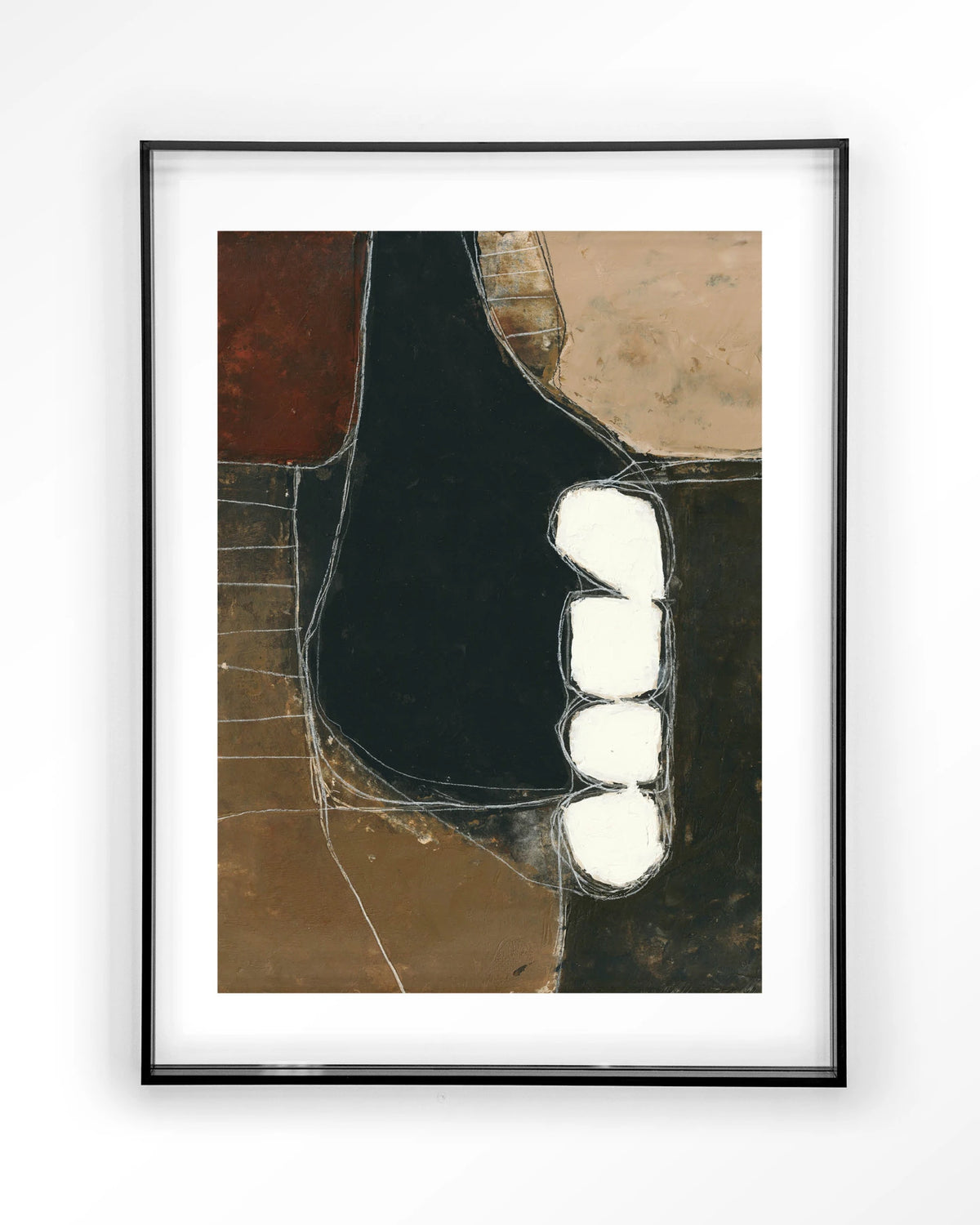 Abstract 10 – abstract in zwart en bruin – Art print – Acryl zwart