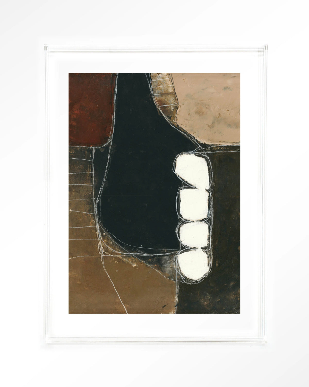 Abstract 10 – abstract in zwart en bruin – Art print – Acryl doorzichtig