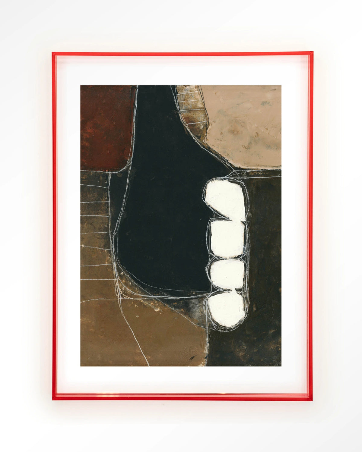 Abstract 10 – abstract in zwart en bruin – Art print – Acryl roze