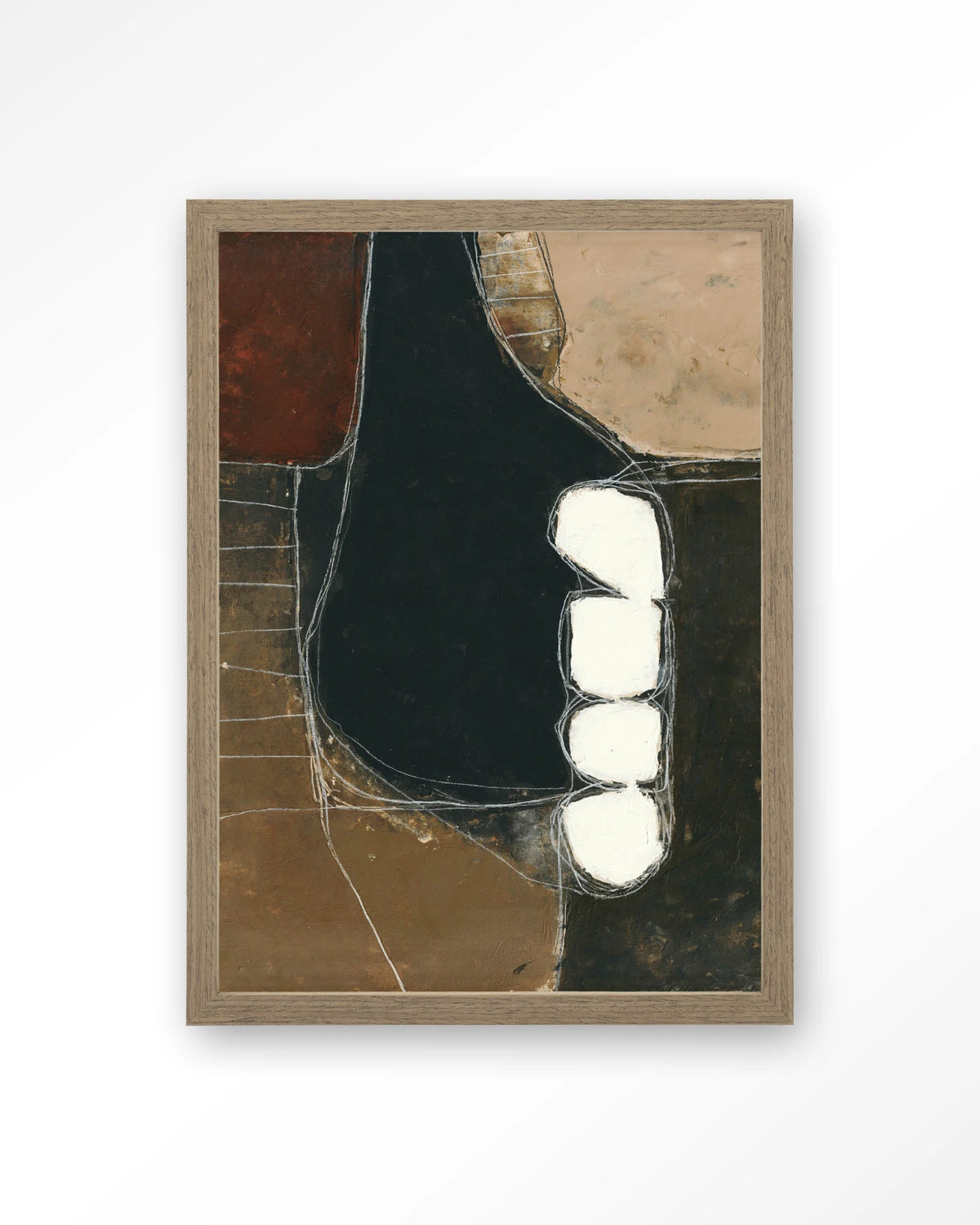 Abstract 10 – abstract in zwart en bruin – Art print – Hout bruin