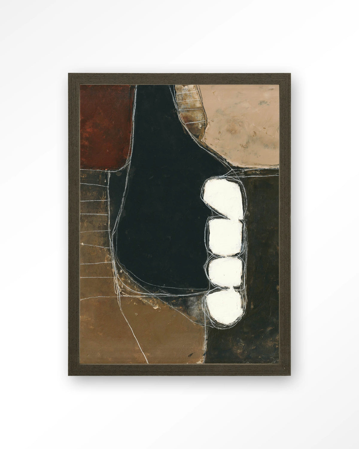 Abstract 10 – abstract in zwart en bruin – Art print – Hout donkerbruin