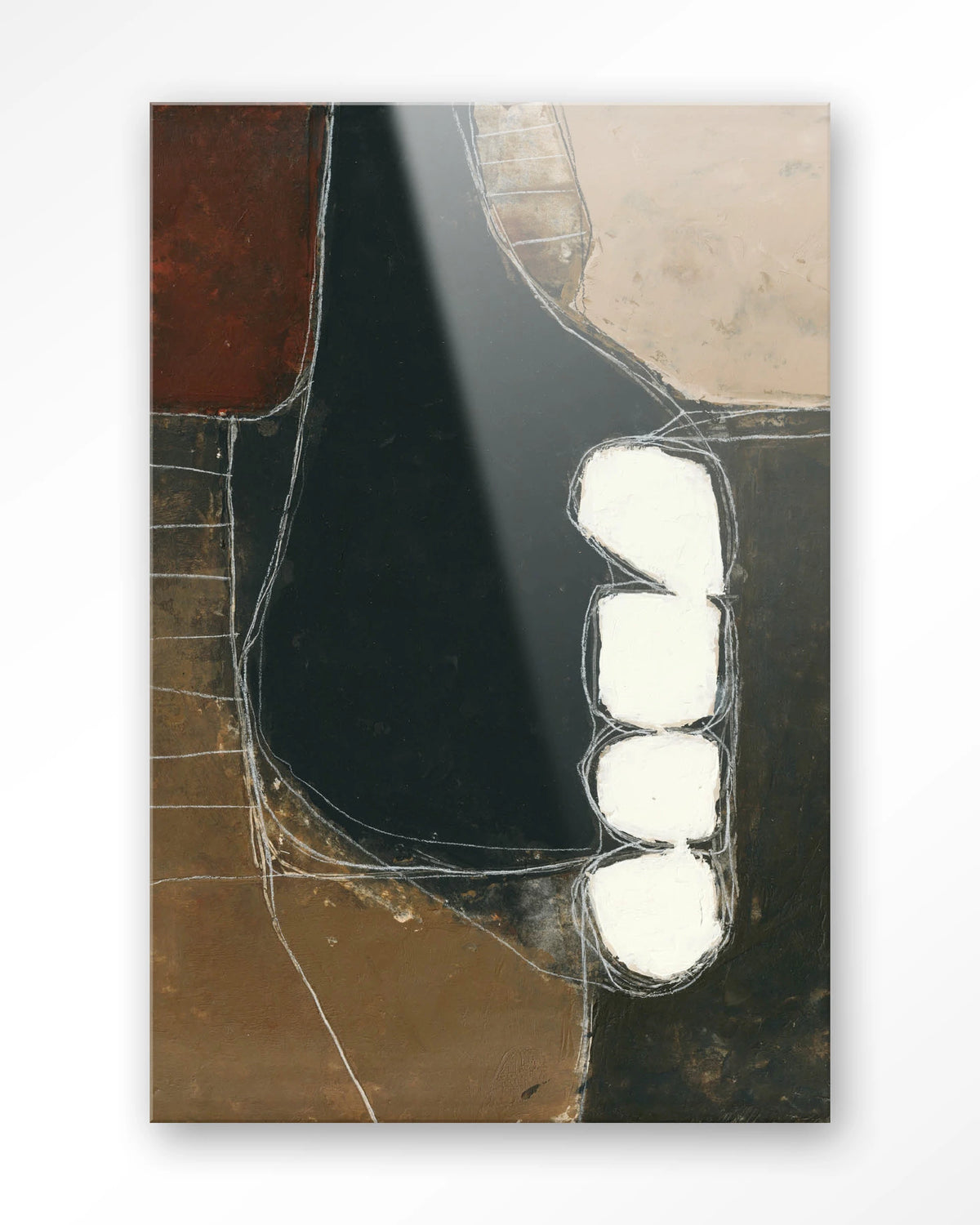 Abstract 10 – abstract in zwart en bruin – Glas – Blinde montage