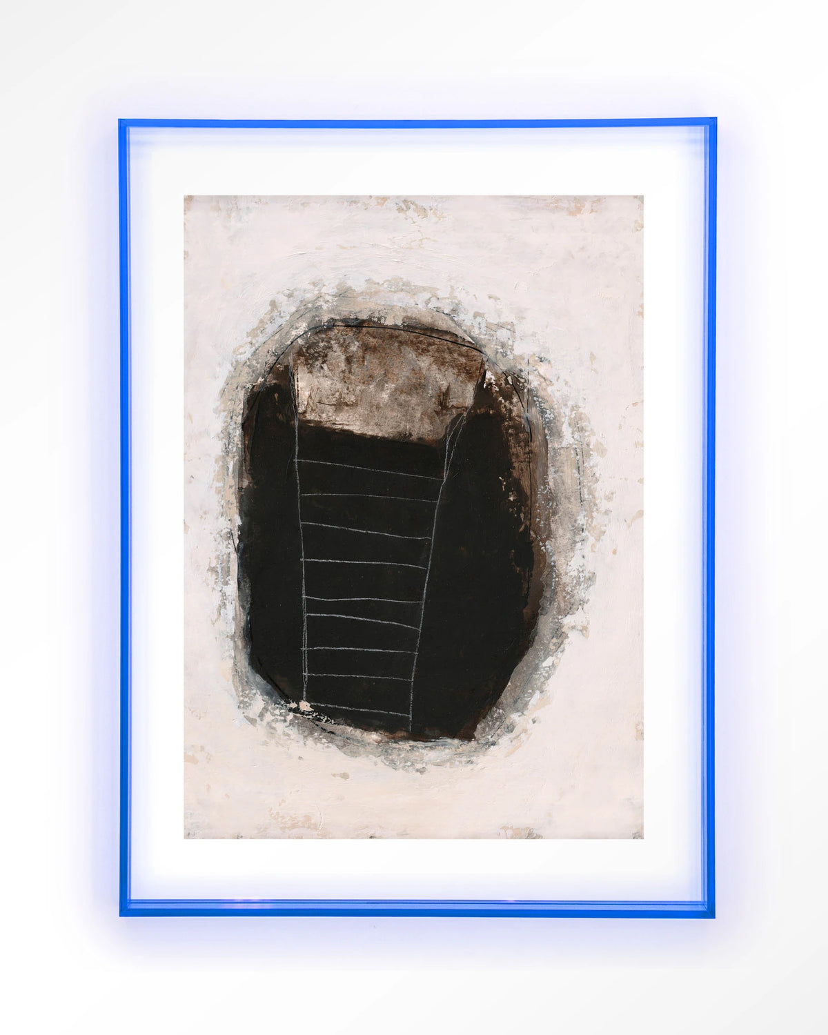 Abstract 14 – abstract in zwart en wit – Art print – Acryl lichtblauw