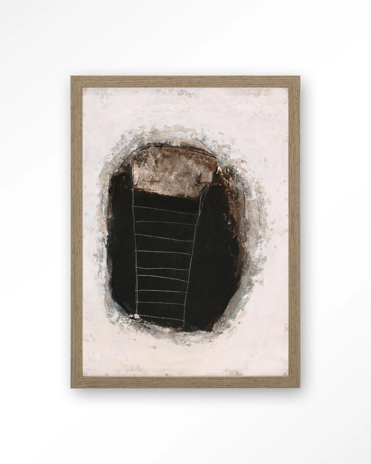 Abstract 14 – abstract in zwart en wit – Art print – Hout bruin