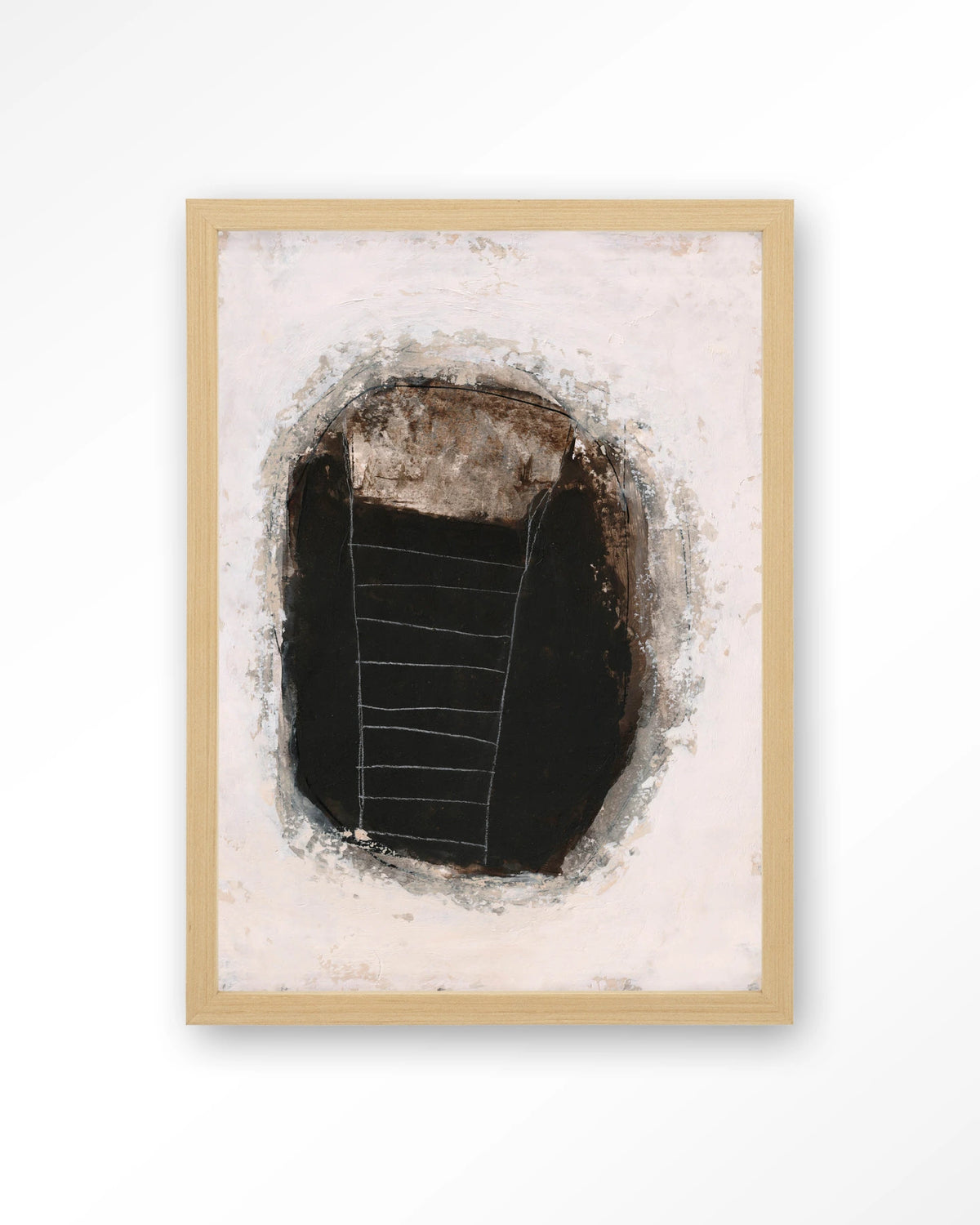 Abstract 14 – abstract in zwart en wit – Art print – Hout naturel