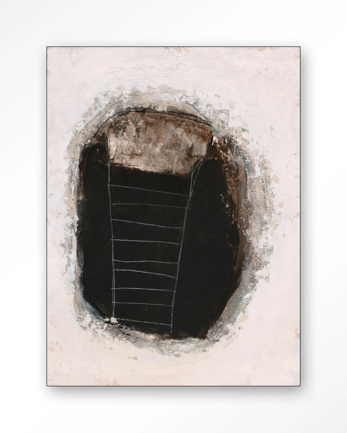 Abstract 14 – abstract in zwart en wit – Wandkleed – Frame – zwart