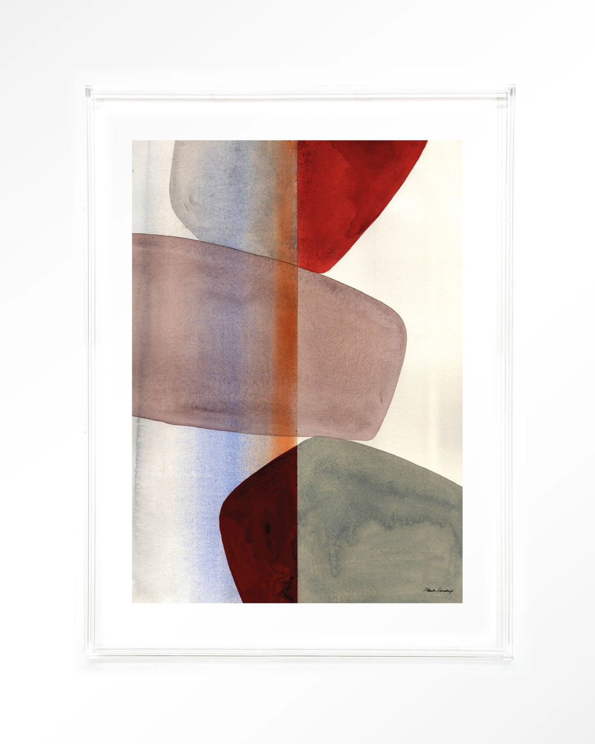 Stones – abstract met stenen in aquarel – Art print – Acryl doorzichtig