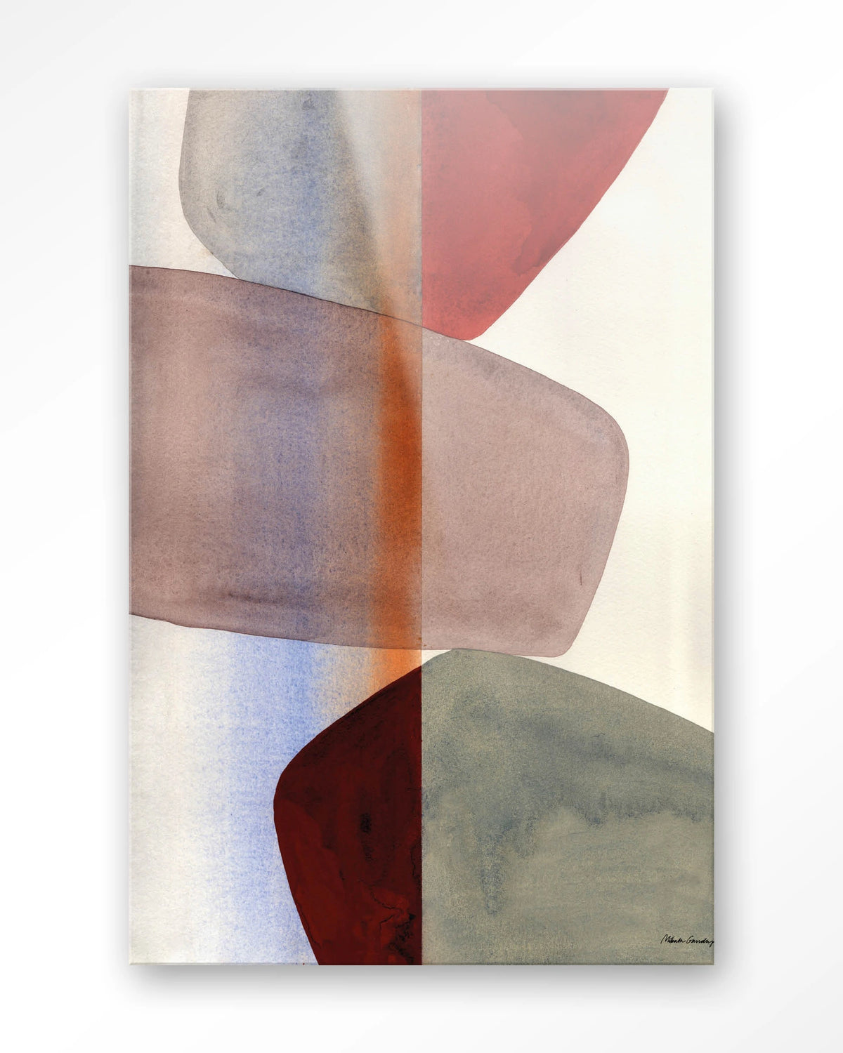 Stones – abstract met stenen in aquarel – Glas – Blinde montage
