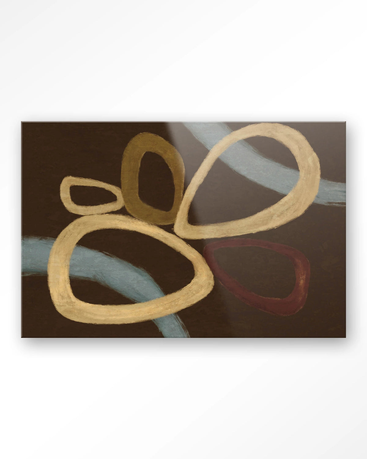 Ring Of Abstraction Brown – abstract in bruin met ringen – Glas – Blinde montage