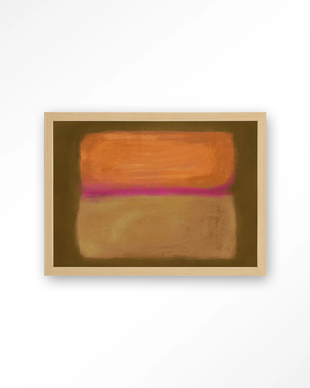 Infinity – abstract in oranje en roze – Art print – Hout naturel