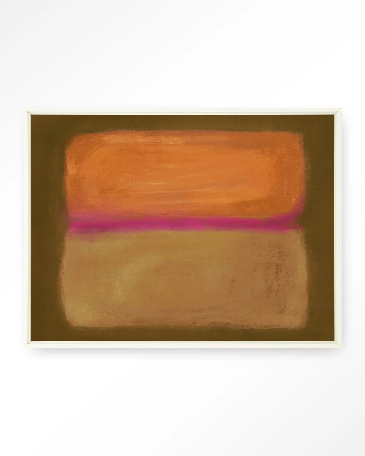 Infinity – abstract in oranje en roze – Wandkleed – Floating frame – wit