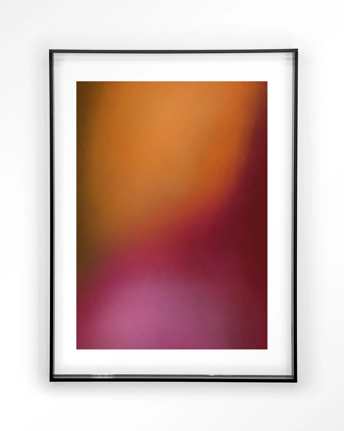 Aurora 1 – abstract verloop in oranje en roze – Art print – Acryl zwart