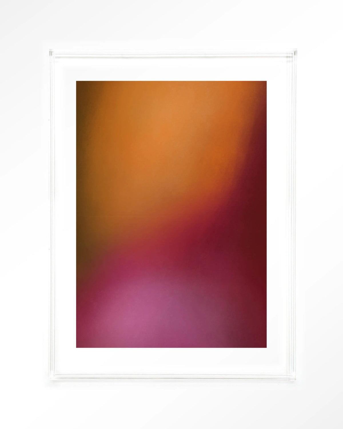 Aurora 1 – abstract verloop in oranje en roze – Art print – Acryl doorzichtig