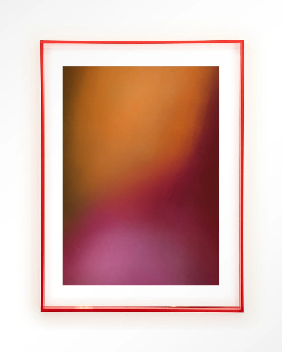 Aurora 1 – abstract verloop in oranje en roze – Art print – Acryl roze
