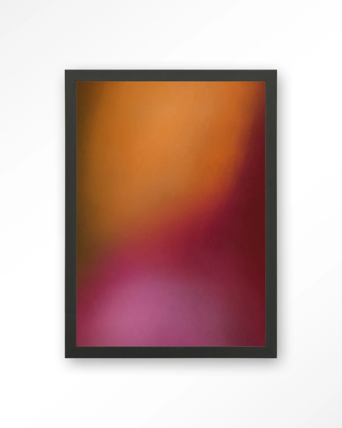 Aurora 1 – abstract verloop in oranje en roze – Art print – Hout zwart