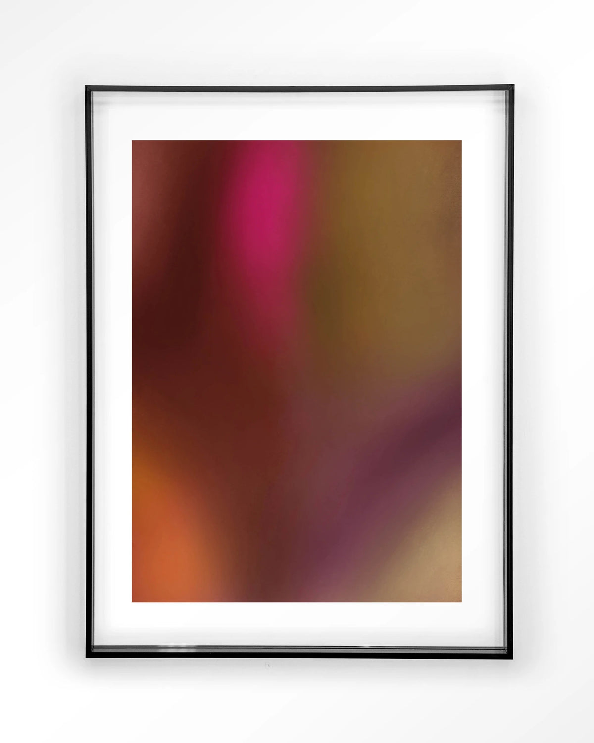 Aurora 2 – kleurverloop in rood en roze – Art print – Acryl zwart