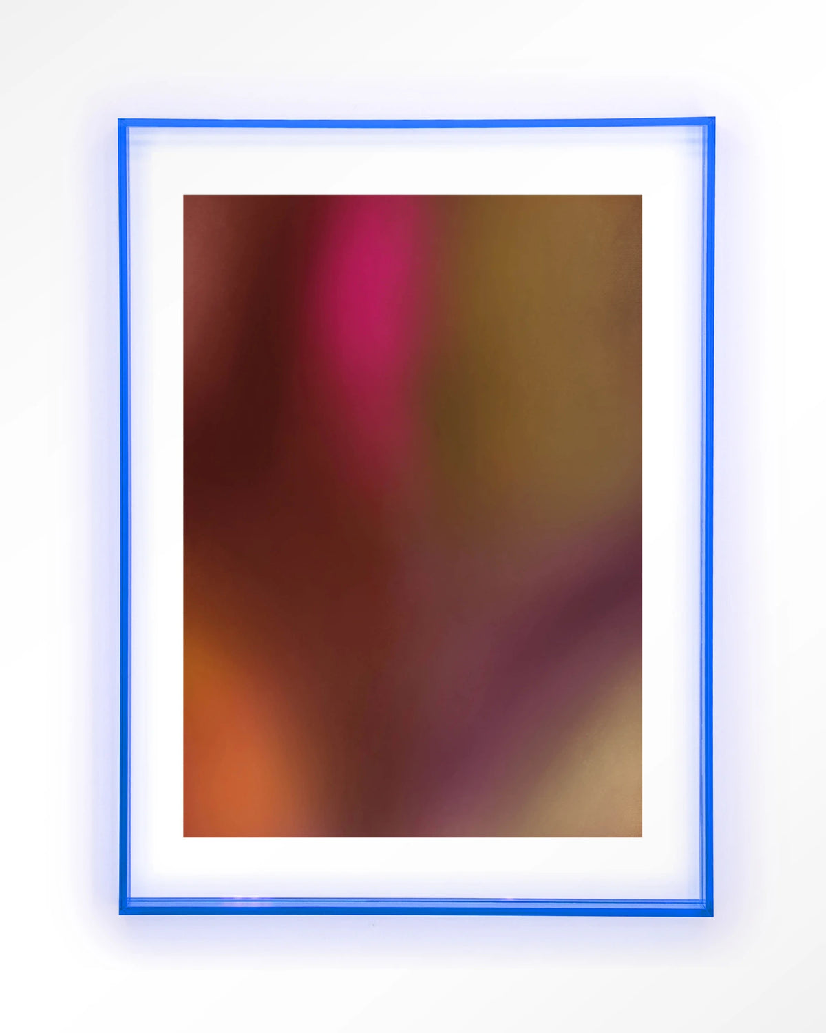 Aurora 2 – kleurverloop in rood en roze – Art print – Acryl lichtblauw