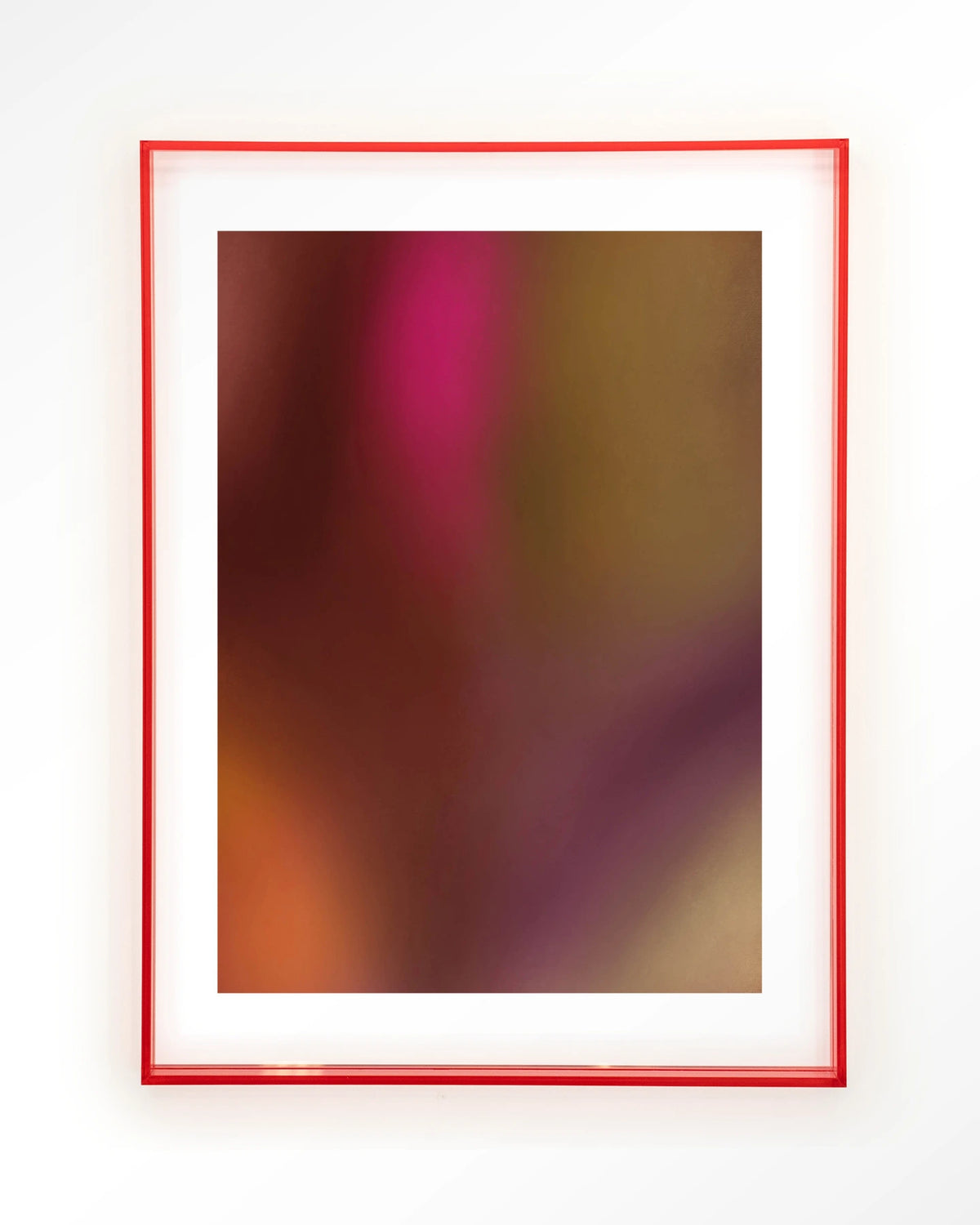 Aurora 2 – kleurverloop in rood en roze – Art print – Acryl roze