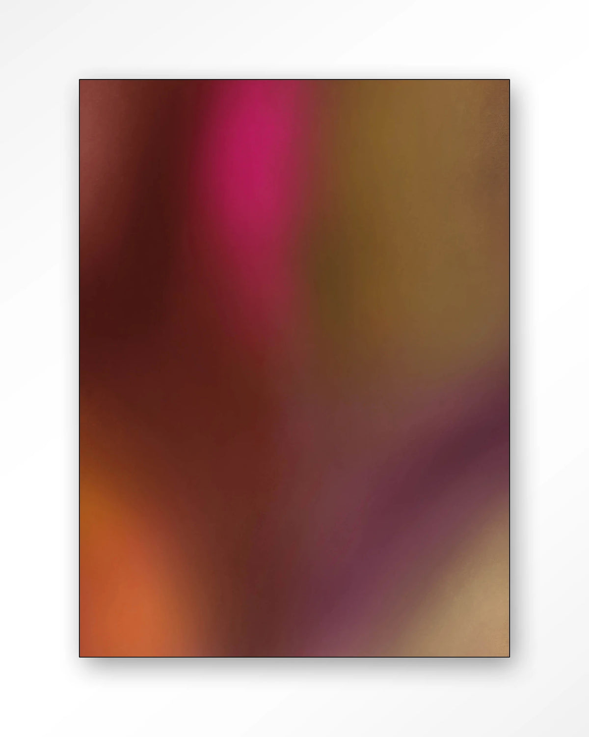 Aurora 2 – kleurverloop in rood en roze – Wandkleed – Frame – zwart