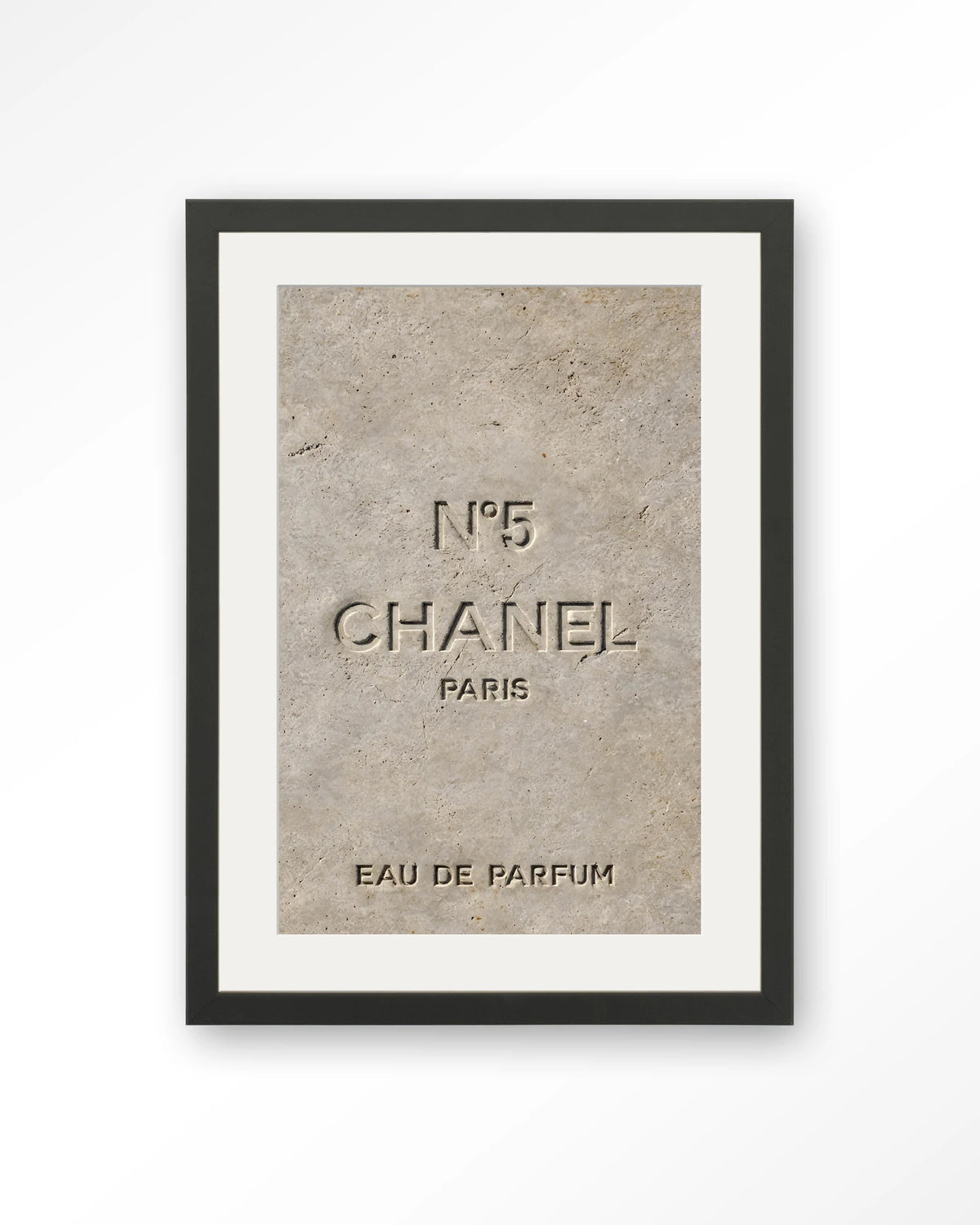 Number 5 – Art print – Hout zwart + passe-partout