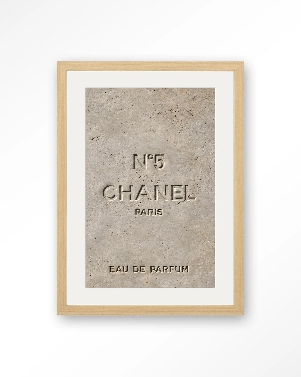 Number 5 – Art print – Hout naturel + passe-partout