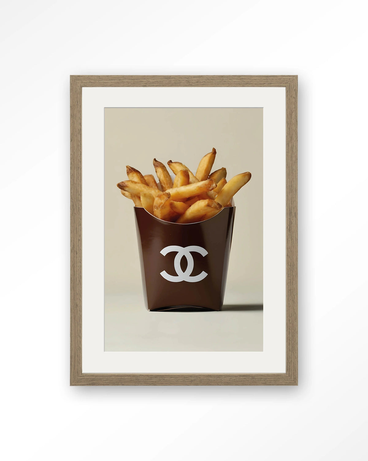 Luxury Fries – Art print – Hout bruin + passe-partout