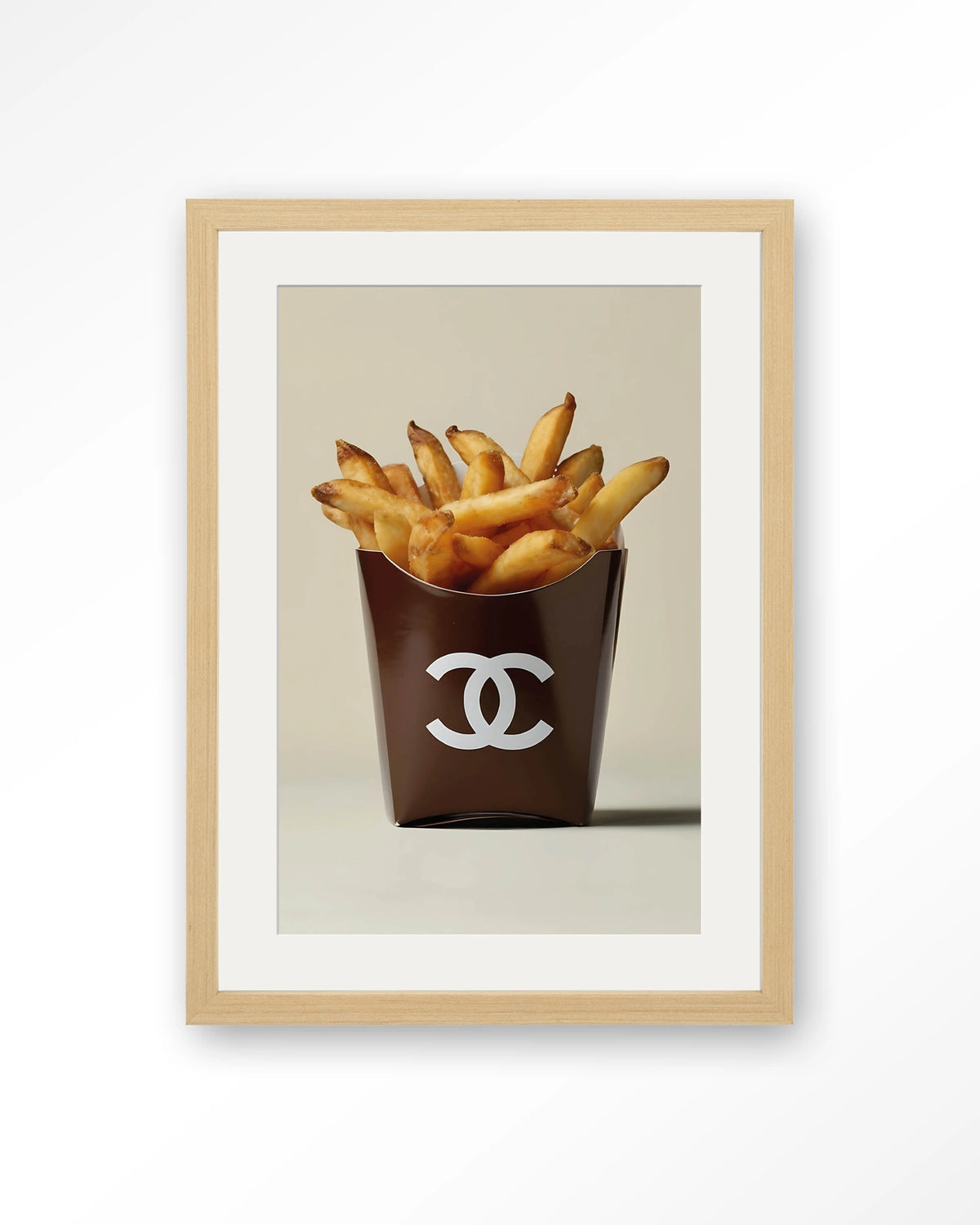 Luxury Fries – Art print – Hout naturel + passe-partout