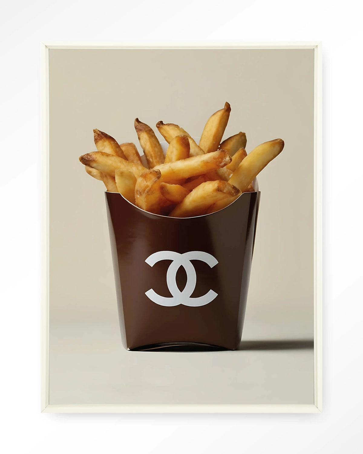 Luxury Fries – Wandkleed – Floating frame – wit