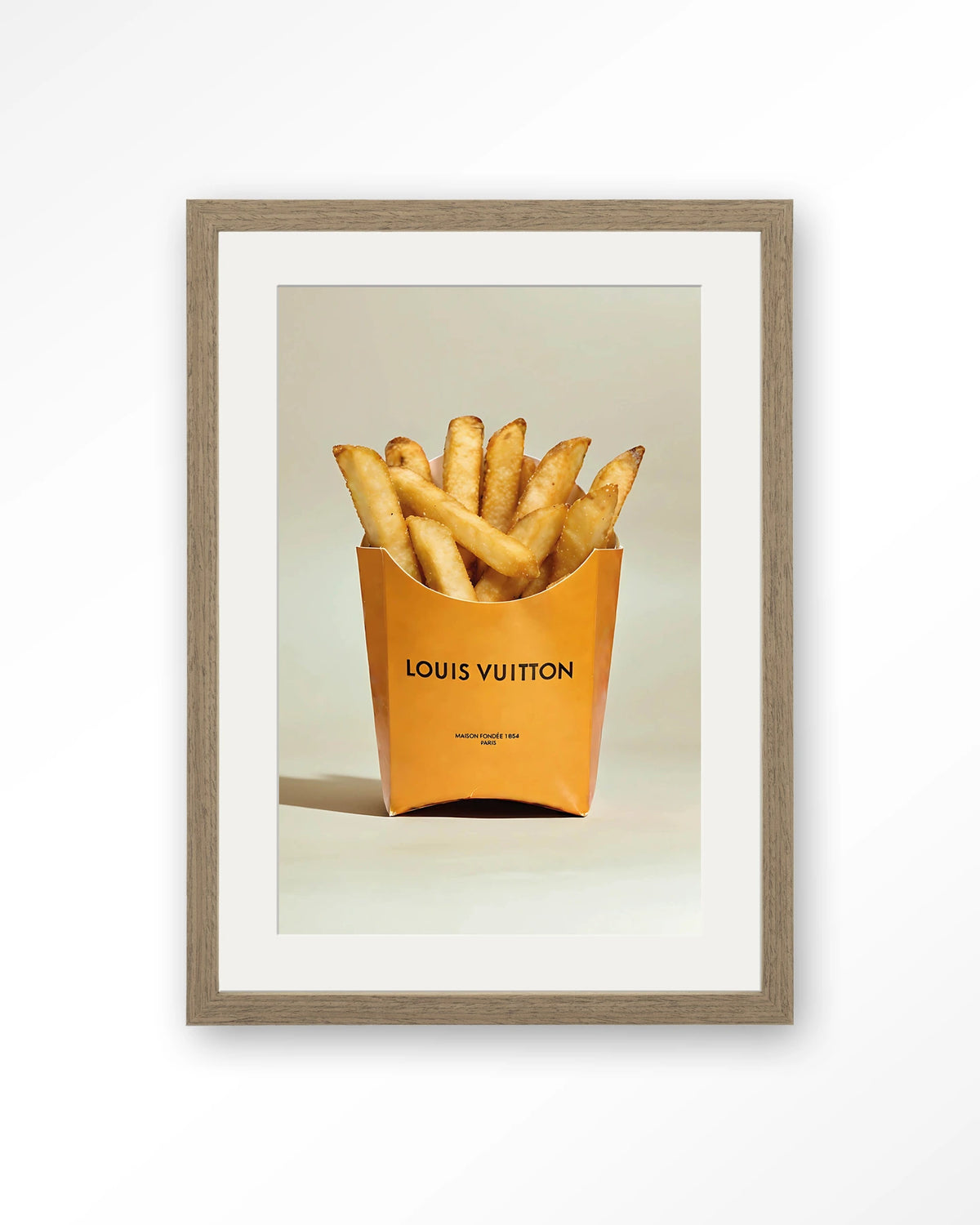 LV Fries – Art print – Hout bruin + passe-partout