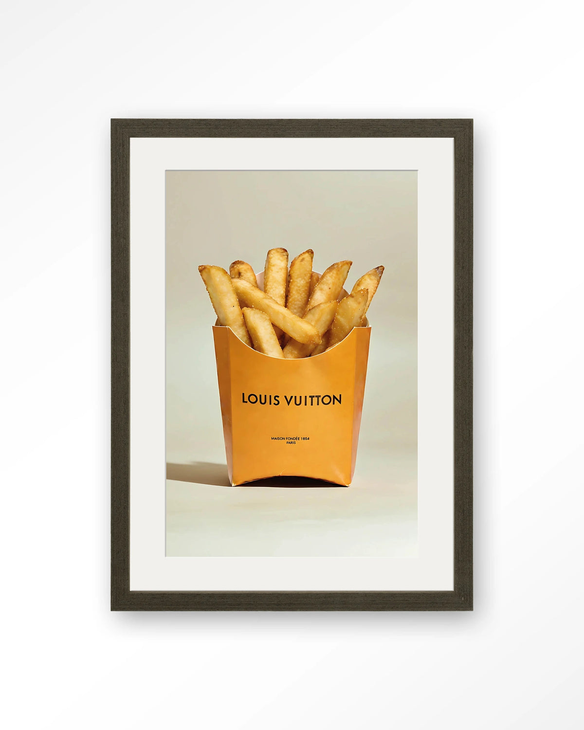LV Fries – Art print – Hout donkerbruin + passe-partout