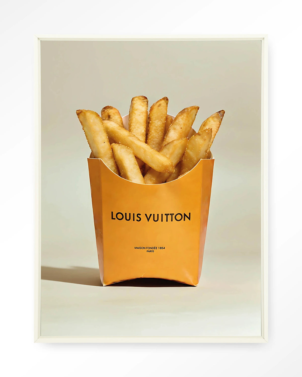 LV Fries – Wandkleed – Floating frame – wit