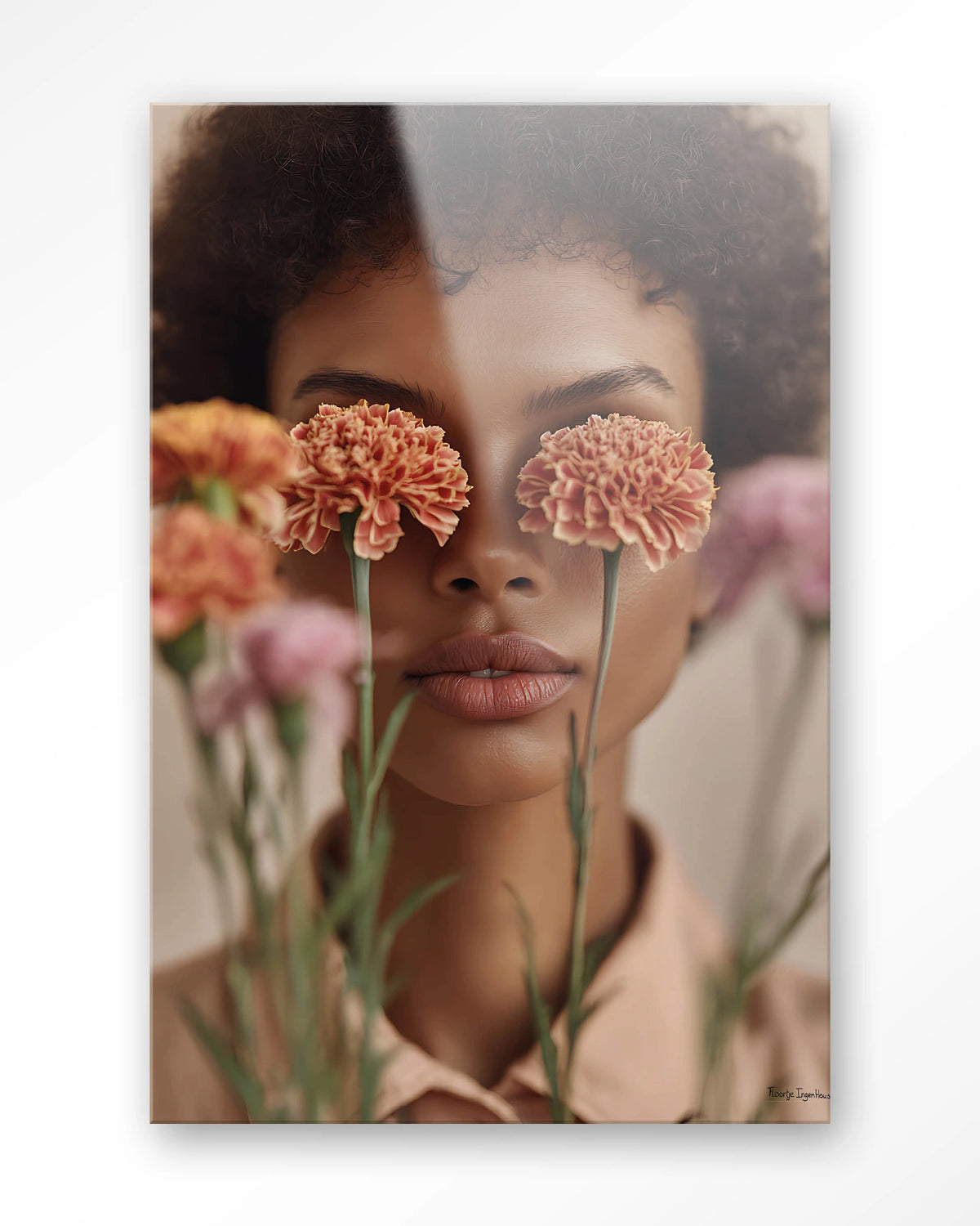Carnation – portret met anjers – Glas – Blinde montage