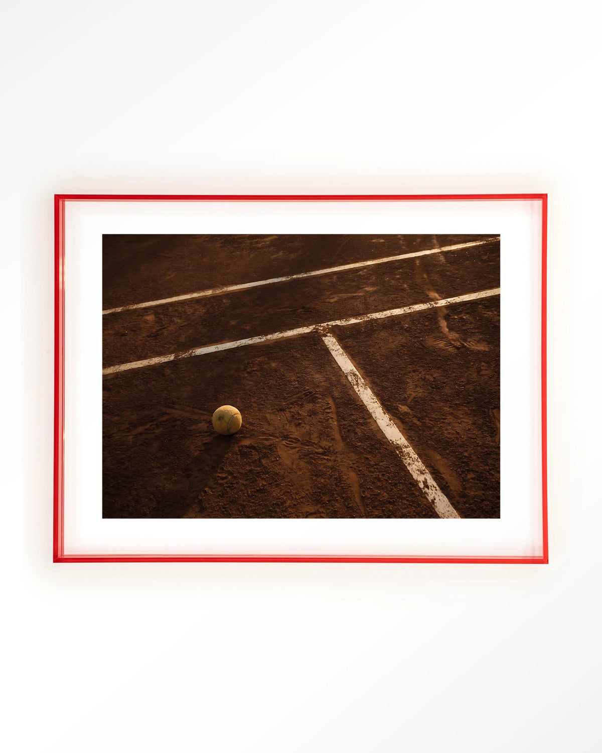 Quiet Court – tennisbaan met tennisbal – Art print – Acryl roze
