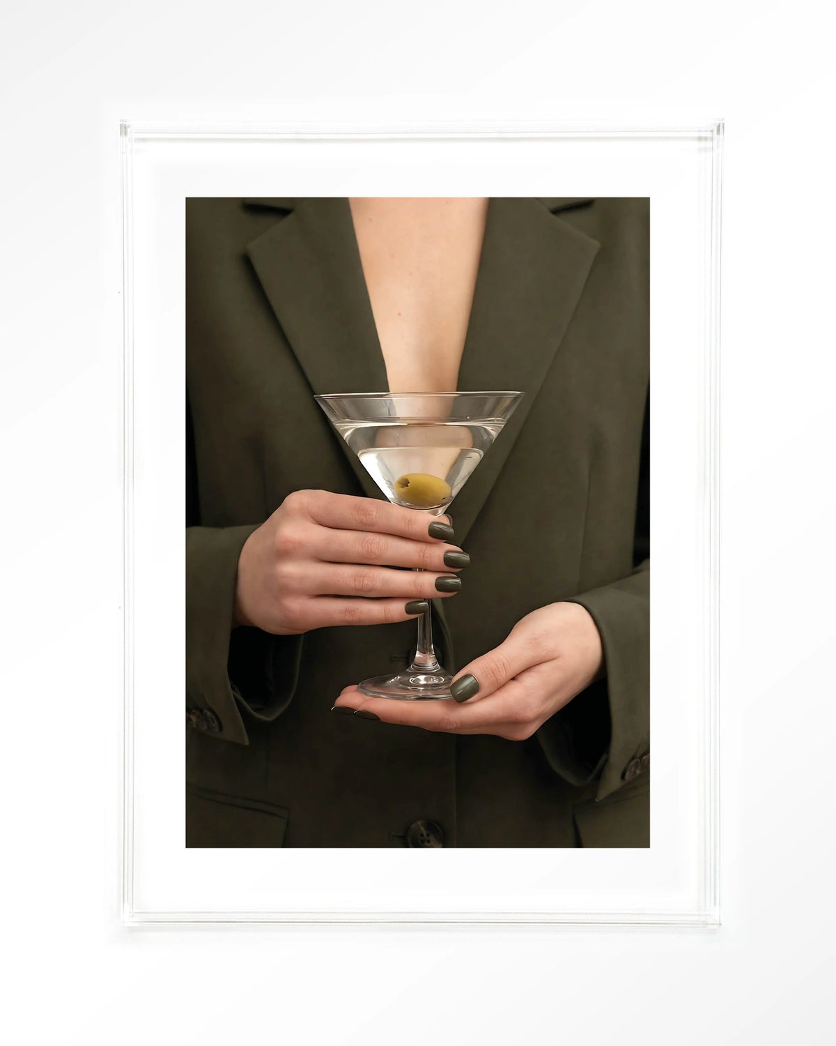 Classic Martini – martini met olijf – Art print – Acryl doorzichtig
